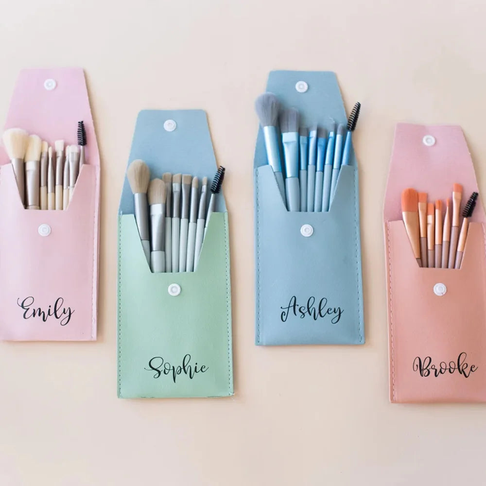 Customized Personalized 8 Piece Makeup Brush Set Portable Makeup Storage Bag Concealer Foundation Brush High Quality And Durable