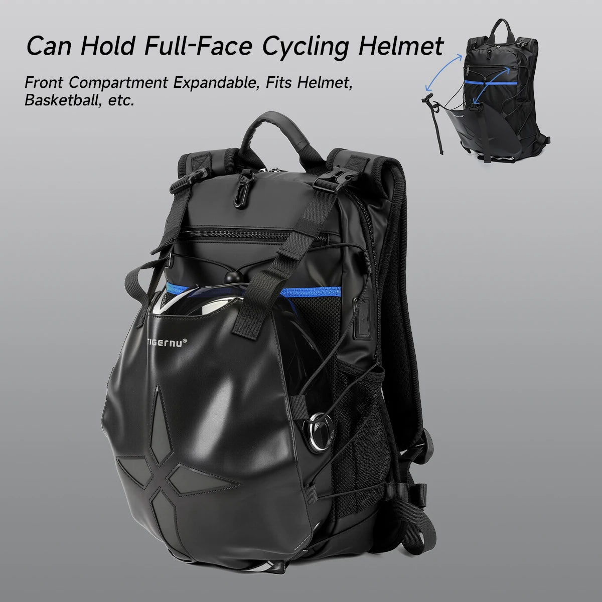 Tigernu Cycling Backpacks Men Waterproof Bicycle Bags Motor Bags Sport Bike Backpacks Storage Helmet Pack With Reflective Strap