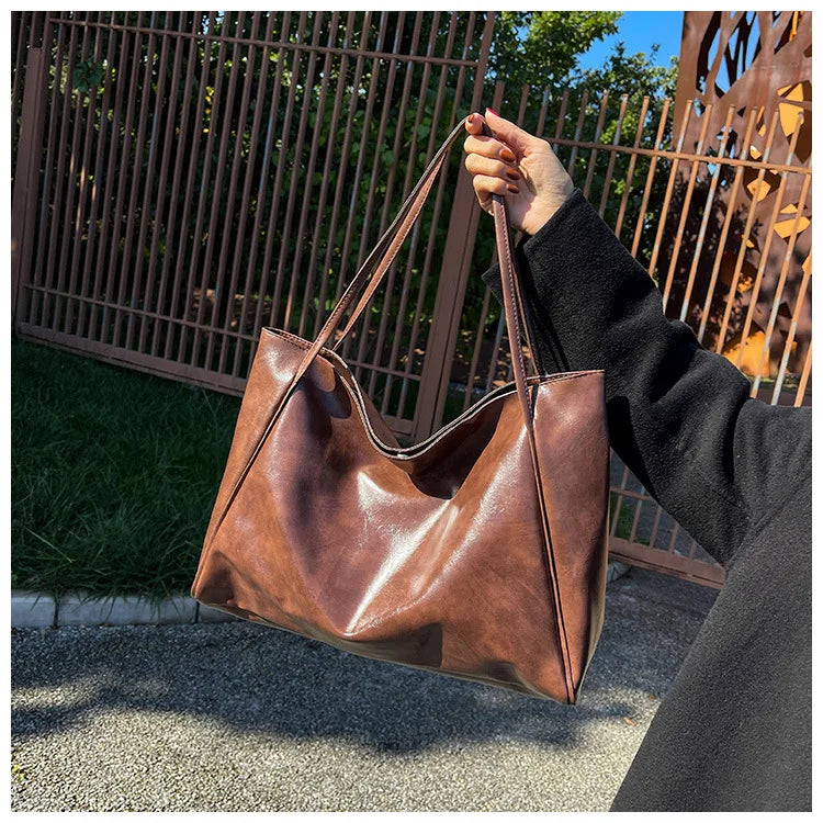 Retro PU Women's Handbag, Large Capacity Handbags Shoulder Bag, Street Leisure Shopping Tote Bag Bags, Suitable for Daily Use