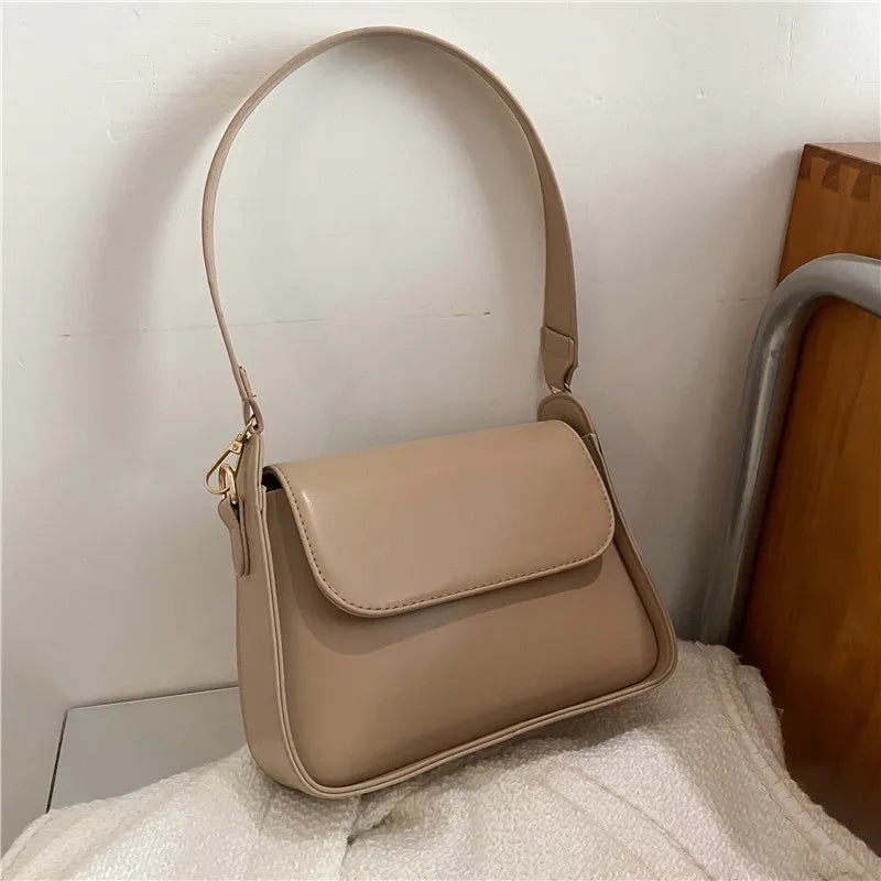 Trendy Fashion Flap Shoulder Bag For Women PU Leather Underarm Bags Designer Solid Color Armpit Handbag and Purse Girls Totes sa