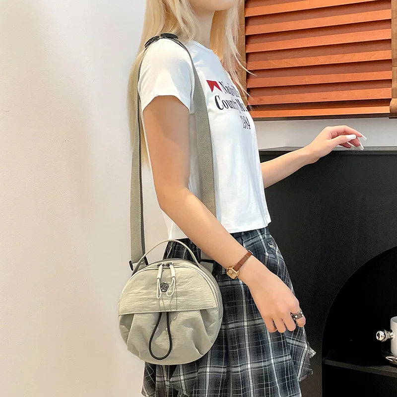 Thickened Waterproof Round Handbag, Single Shoulder Messenger Bag, Versatile Fashion Cross Body Phone Purse Pouch for Going Out