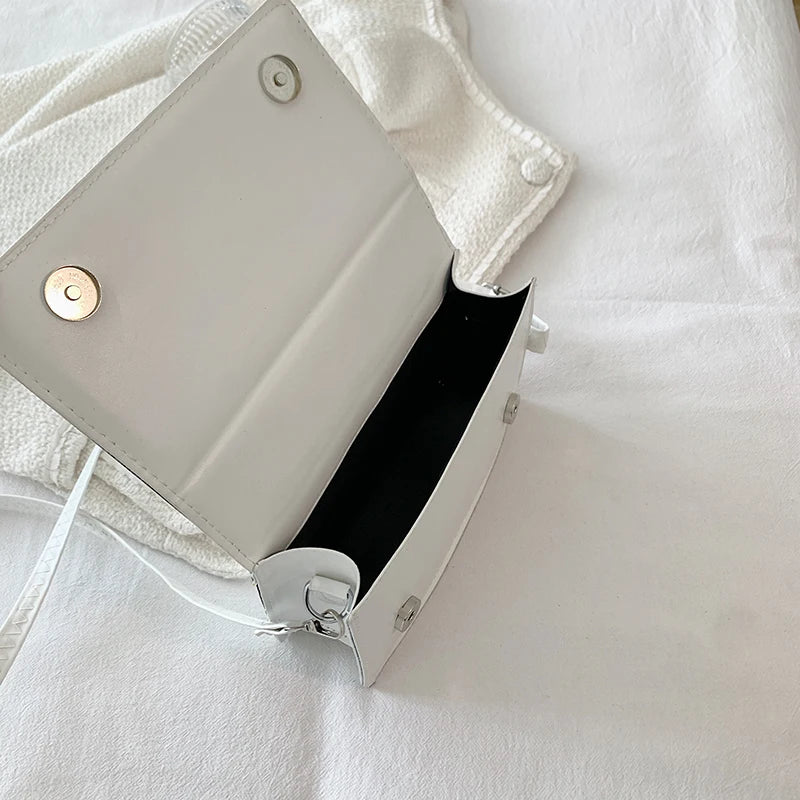 New Solid Color Fashion Shoulder Handbags Female Travel Messenger Bag Plaid Small PU Leather Crossbody Bags For Women