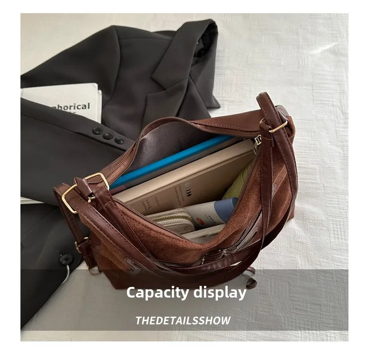 Large Capacity Bow Tie Backpack, New Retro Single Handbag Shoulder Messenger Bag, High Grade Matte Leather Tote Cross Body Bags