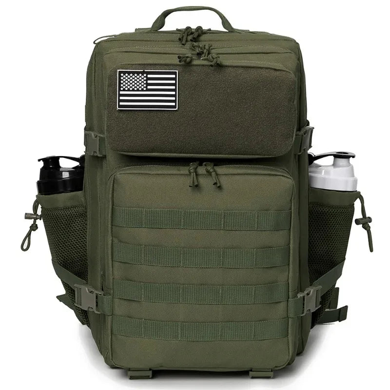 45L Tactical Backpack for Men and Women Assault Pack Bag Survival School Hiking Outdoor Heavy Duty Rucksack with Bottle Holder