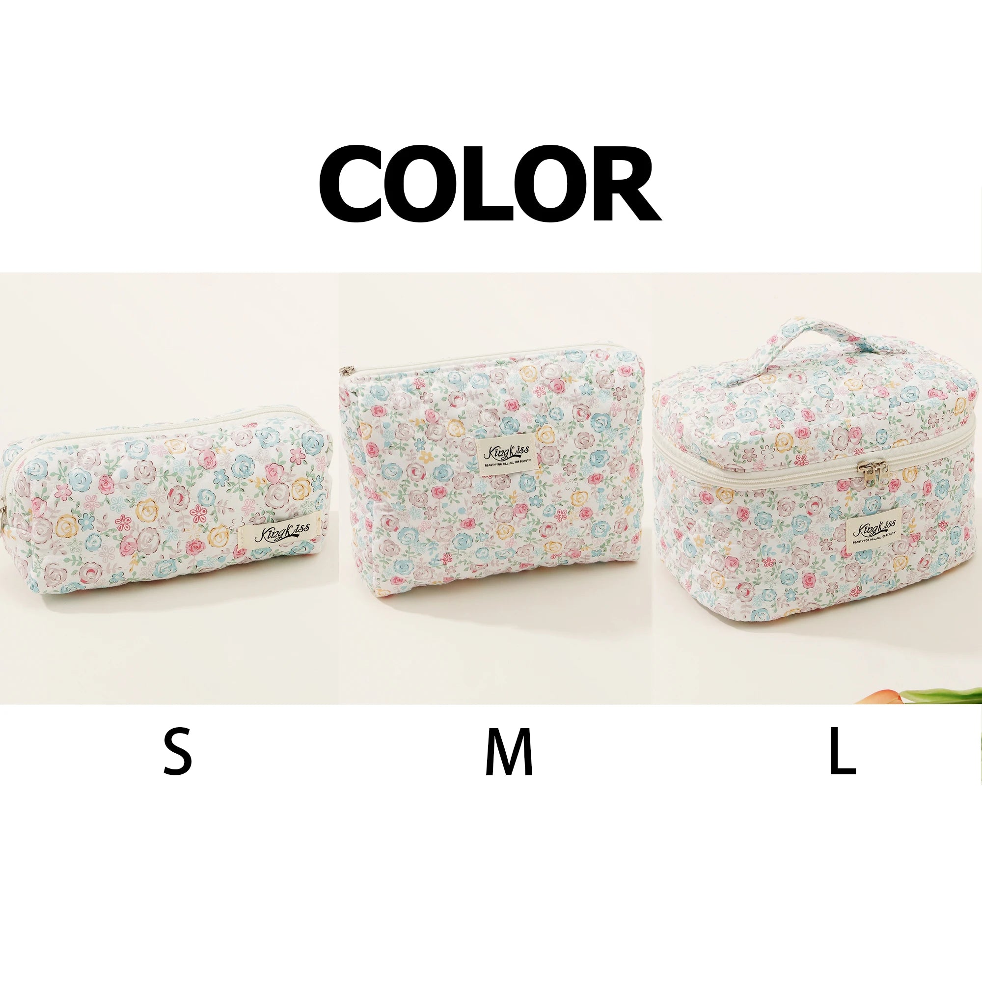 1pcs Cute Quilted Cotton Makeup Bag Women Zipper Cosmetic Organizer Cloth Handbag Box Shape Portable Toiletry Case for Girls