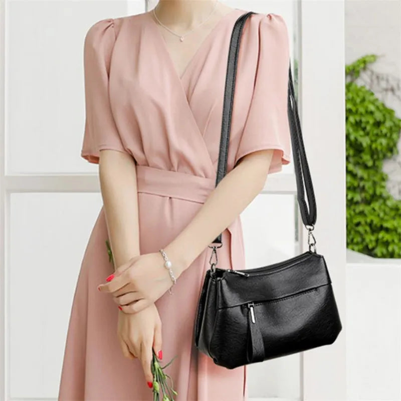 Elegant Women's Shoulder Bag with Unique Texture Design Stylish Soft  Leather Handbag with Zipper Pockets Everyday Crossbody Bag