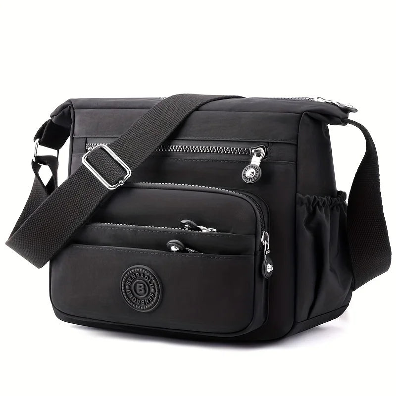 Lightweight Nylon Chic Crossbody Bag for Women Adjustable Strap, Multi-Pocket Design for Travel, Shopping, Dates & School