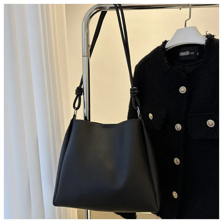 Fashionable High Quality Texture Crossbody Bag, Synthetic Leather Bucket Tote Bag, Single Shoulder Bag for Commuting Women's Bag