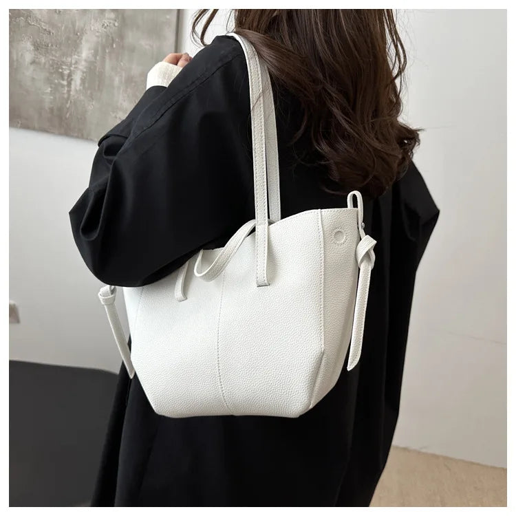 Stylish Casual Tote Bag, Large Capacity PU Leather Handbag Women Wing Bag, Fashionable Woman Bags, Commuting Armpit Shoulder Bag