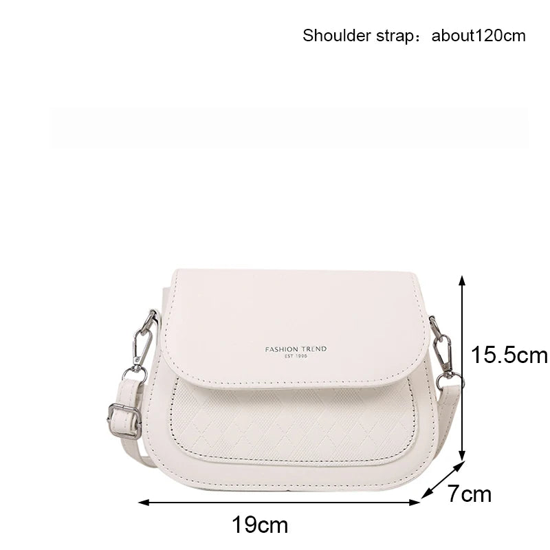 Fashion Flap Saddle Shoulder Bags for Women Solid Color Designer Messenger Handbags Purse Small Female Leather Crossbody Bag