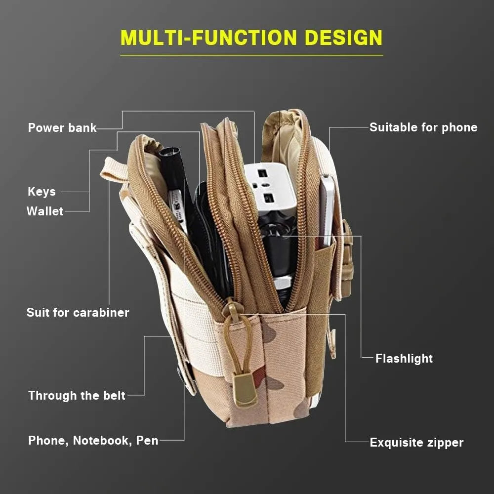 Waist Phone Leather Case Waist Belt Bag Universal Outdoor Smartphone Tool Leather Case Pocket for Travel Hiking  Mountaineering