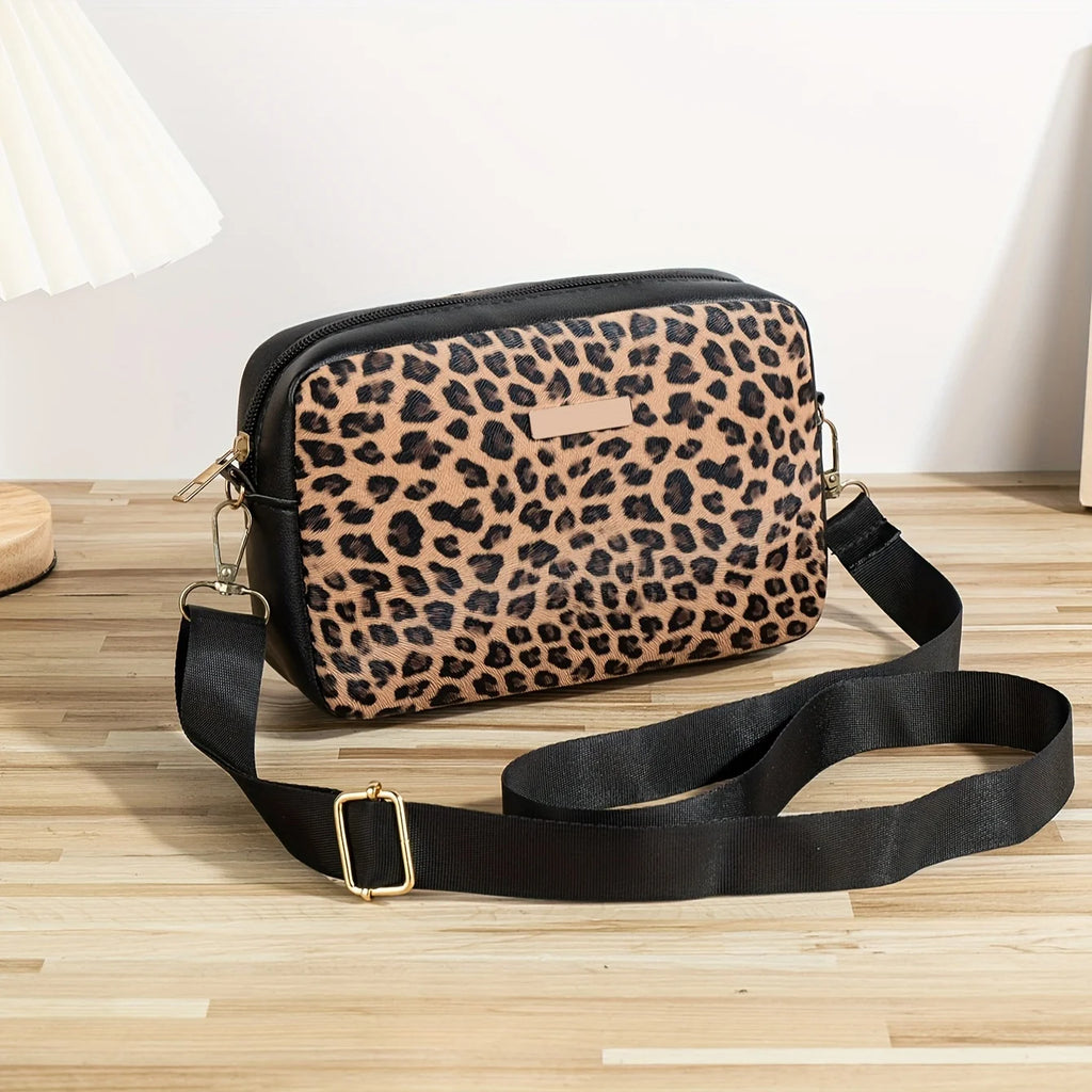 Leopard Print Crossbody Bag for Women, Fashion Casual Shoulder Bag, Lightweight Purse, Versatile for Office, Daily, Going Out