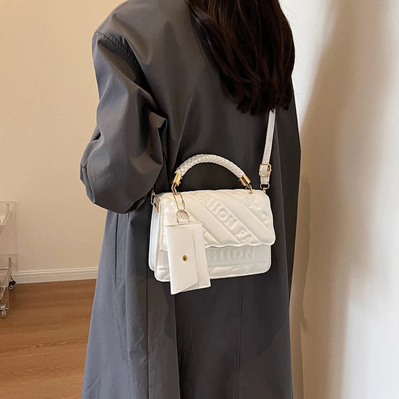 Brand Designer Small Crossbody Bags New Fashion Shoulder Bag Quilted PU Leather Ladies Square Handbags