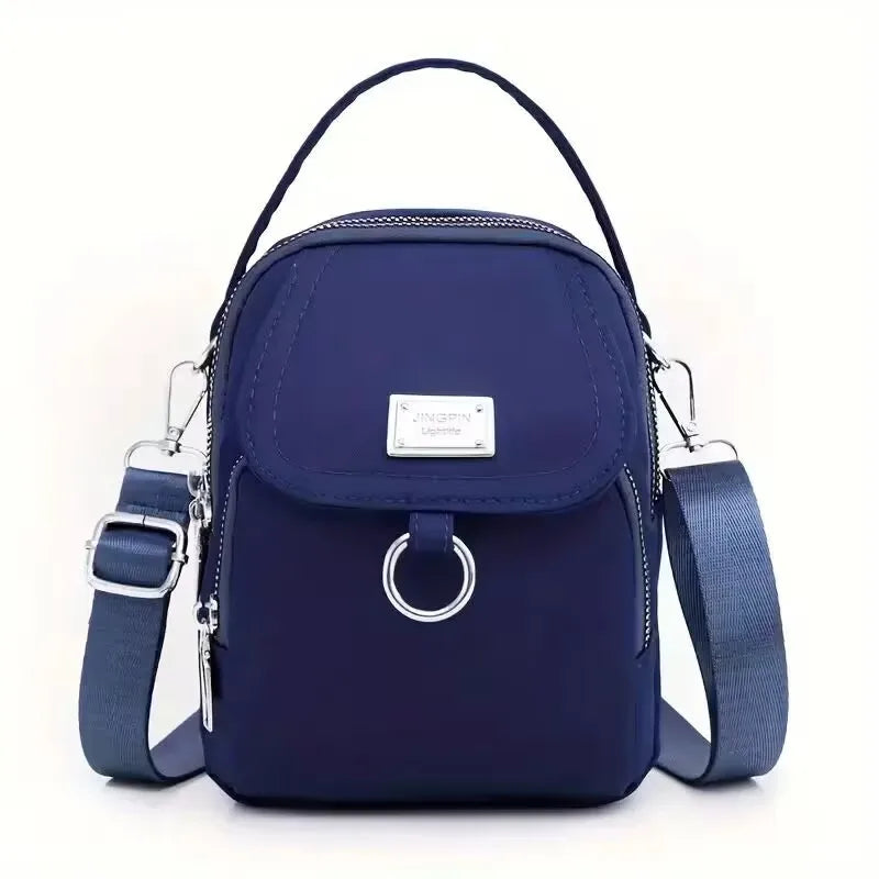 Ms. Fashion, Shoulder Bag, Mini Phone Bag, Multi-Layered Messenger Bag, Nylon Waterproof Fabric, And External Headphone Holes