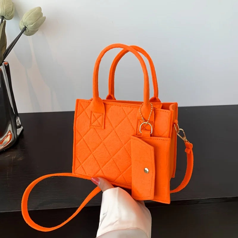 3pcs/set Embossed Women's Handbag Stylish Crossbody Bag Clutch and Wallet, Solid Color Square Shoulder Bag, Fabric for Daily Use