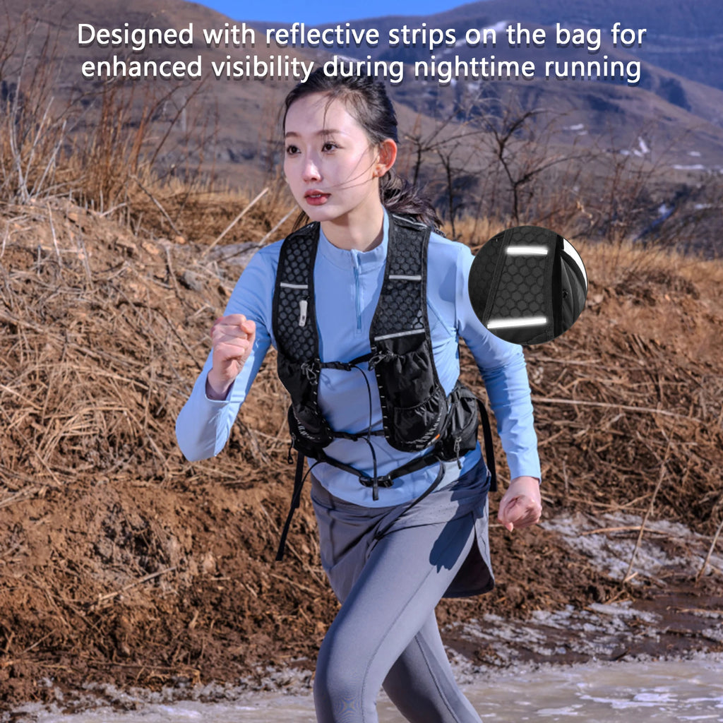 Outdoor Sports Backpack Hydration Backpack Breathable 20L Water Backpack with Multiple Pockets and Reflective Strip