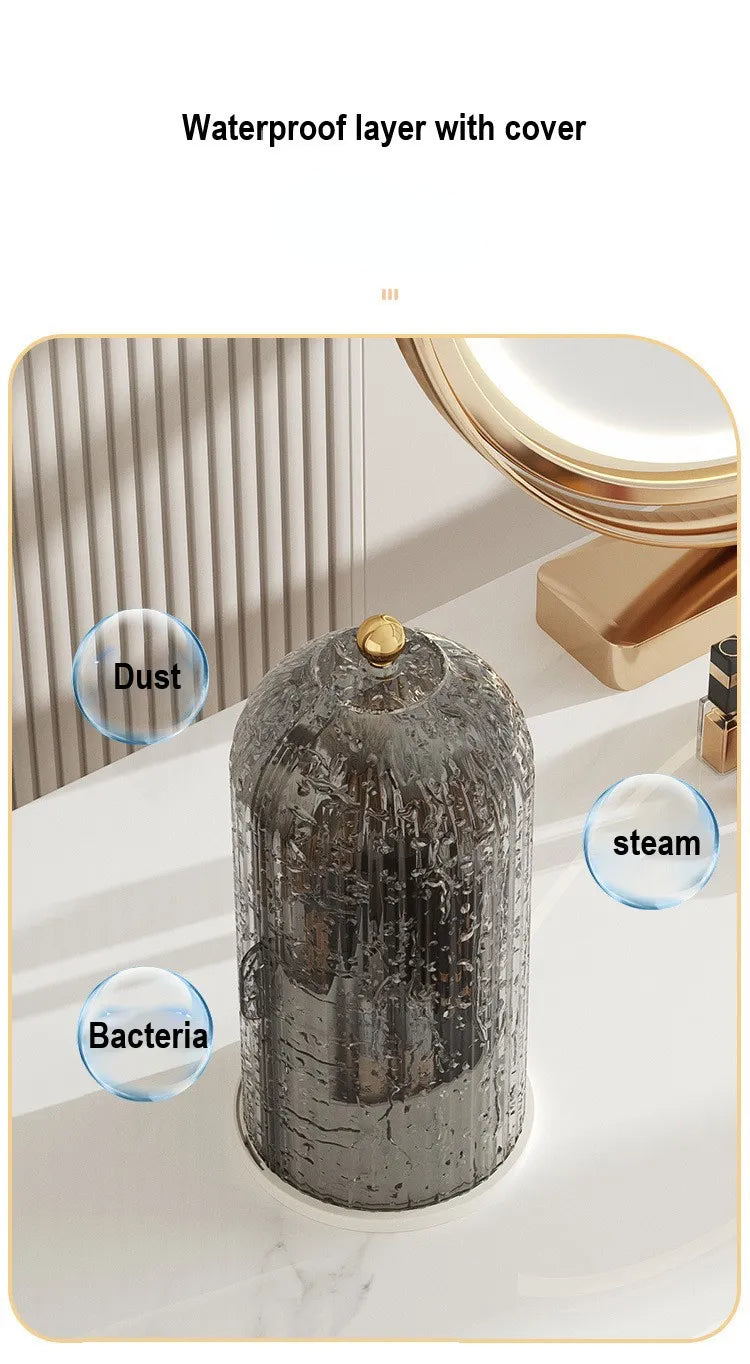 360° rotary makeup brush holder with cover Luxury cosmetics lipstick eyebrow pencil holder eye shadow storage box