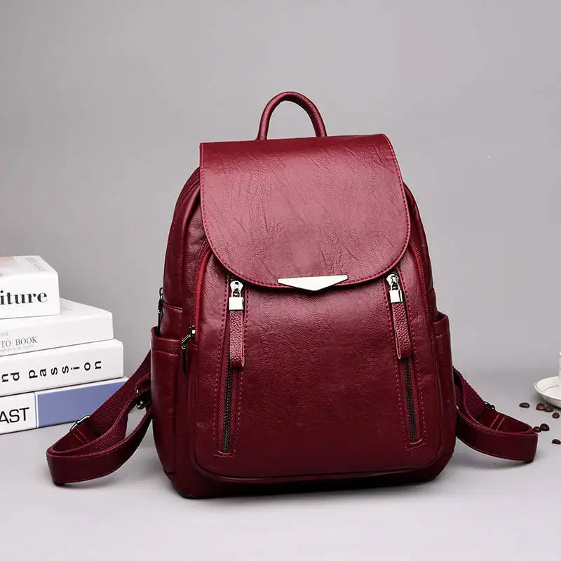 New Arrival Pu Leather Backpack Shoulder Bags For Women Fashion Travel Knapsack High Quality Rucksack School Bag 