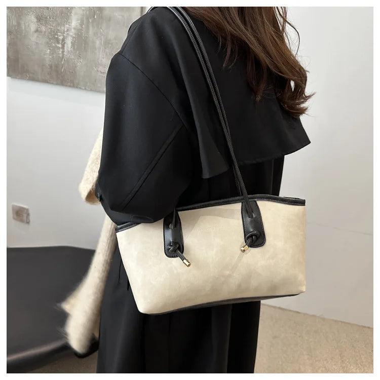 High Quality Texture Vintage Large Capacity Women's Bag Stylish Commuting Armpit Handbag Women Shoulder Bag Fashionable Tote Bag