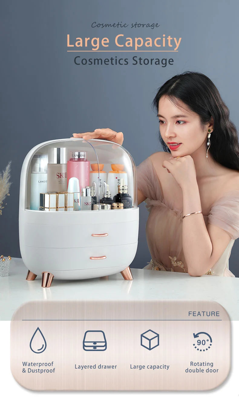 Makeup Container Polish Box Desktop Storage Organizer Makeup Drawer Large Box Cosmetic Capacity Storage Nail Jewelry Organizer