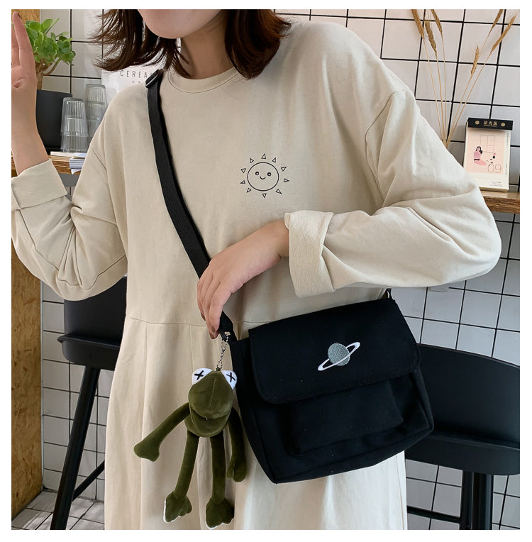 Casual Collage Student Messenger Bag Women Small Bag Canvas Shoulder Bag For Women Print Crossbody Bags Bolsas Sac