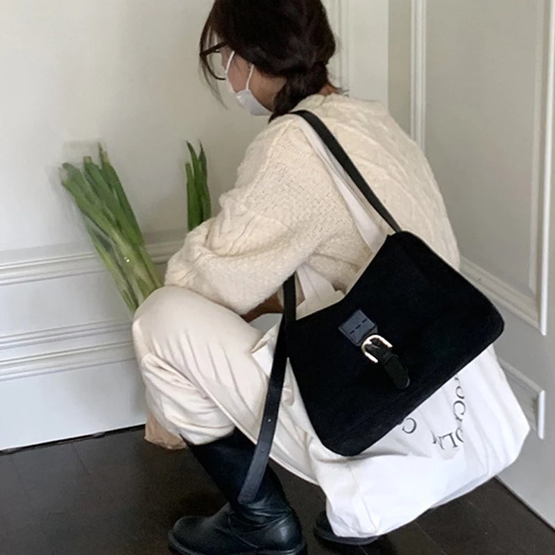 Matte Leather Large Capacity Handbag Female Underarm Shoulder Bag Fashion Messenger Crossbody Bags for Women Luxury Design Totes