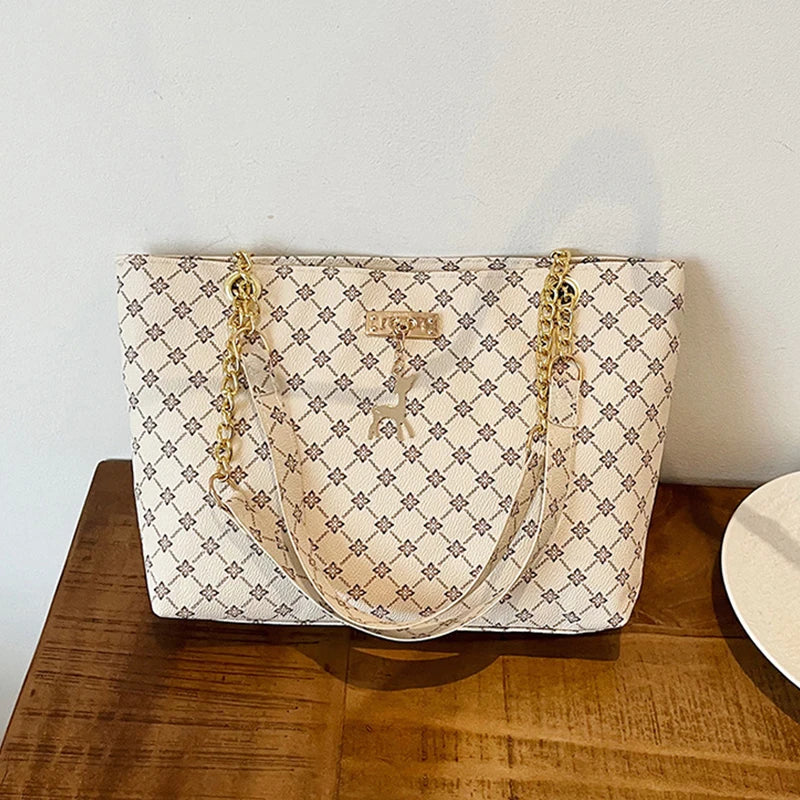 2024 Autumn and Winter New Presbyopic Handbag Shoulder Bag Large Capacity Tote Bag Women's Bag