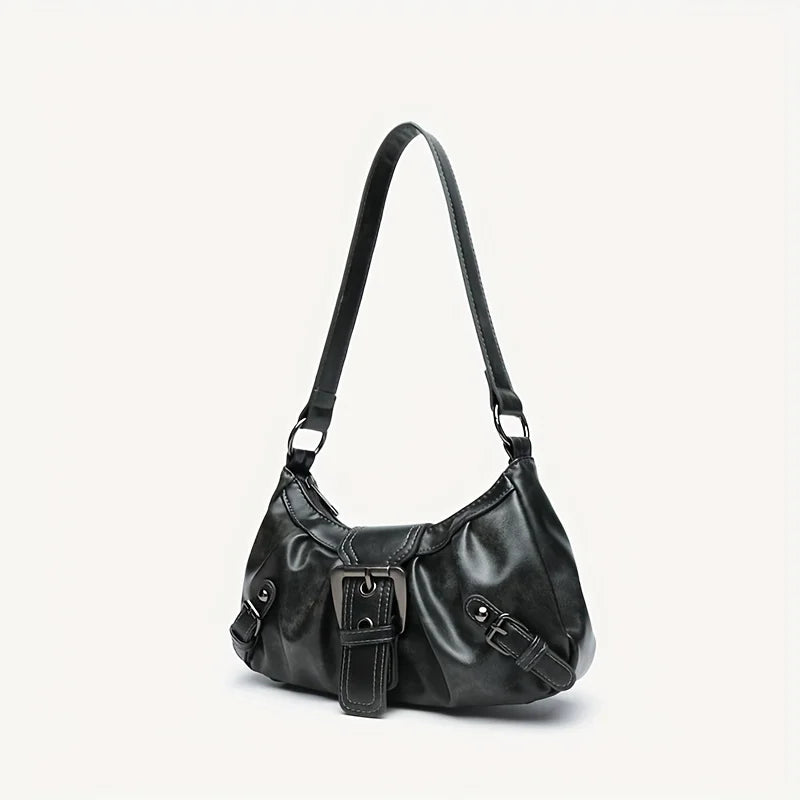 Y2K Retro Handbag Women's Bag, Stylish Fold Leather Shoulder Armpit Bag, Chic Retro Handbags Purse, Temperament Woman Tote Bag