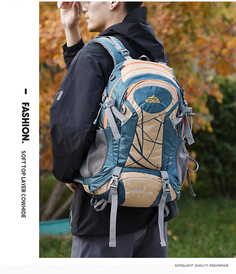 Climbing Camping Backpack Sports Travel Duffel Bag for Men Women with Shoes Outdoor Hikking Cycling Rucksack Luggage Storage Bag