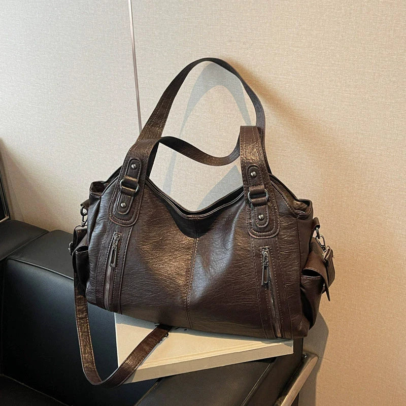 Soft Interior Compartment Shoulder Bags High Quality Solid Colors Bags for Women Fashion Zipper PU Crossbody Handbags