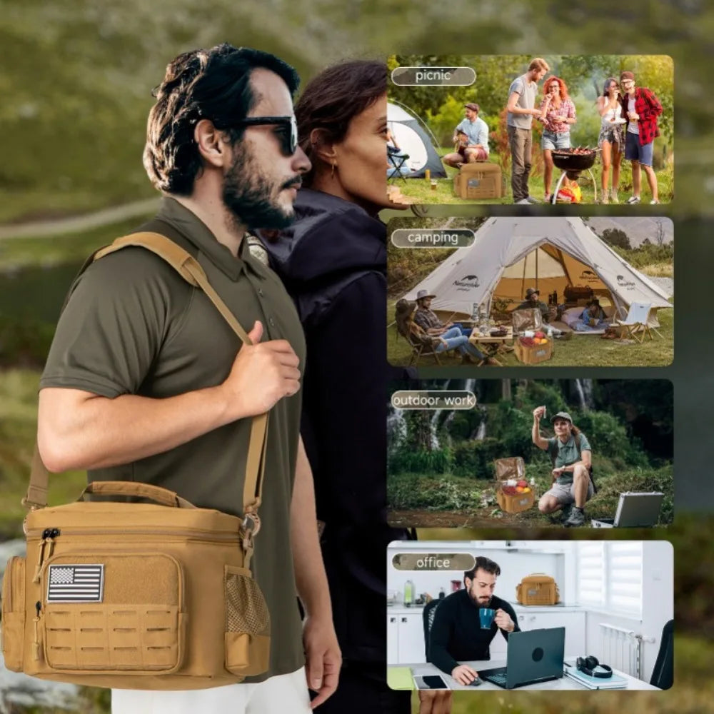 Tactical Thermal Cooler Bag picnic basket picnic cooler box camping lunch bag Outdoor Heavy Duty Lunch Box cooler insulated bags