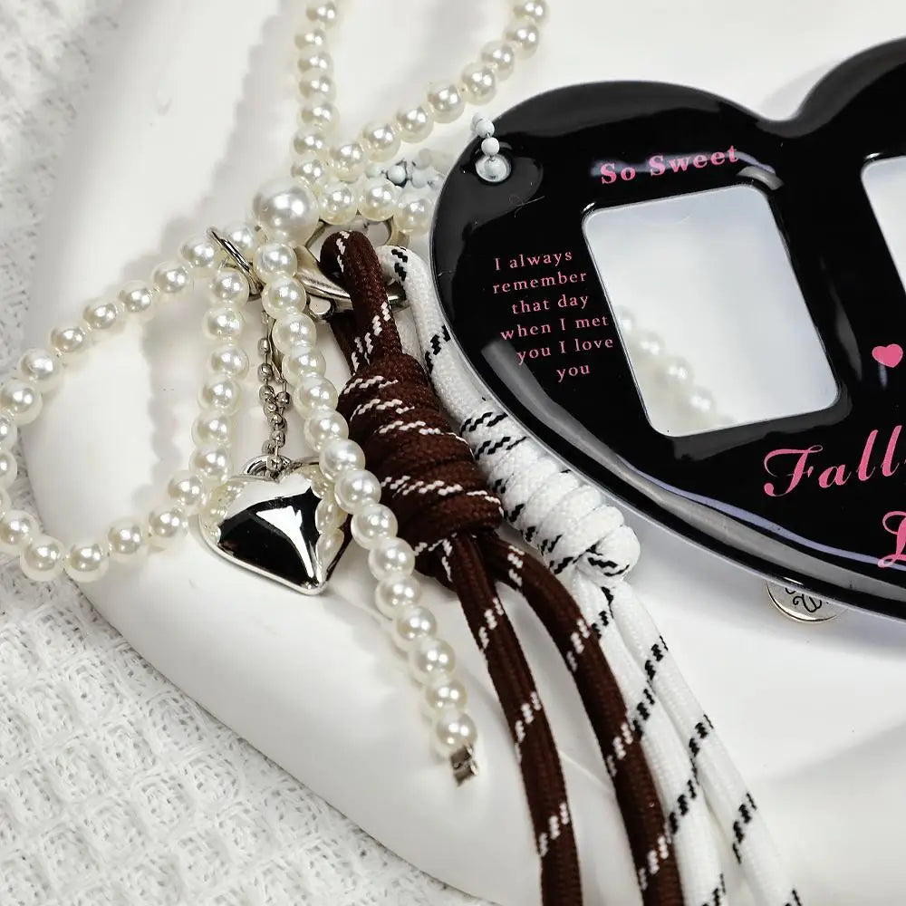 Y2K Red Heart 2 Inch Photo Card Holder Idol Photo Protective Display Sleeves INS Stationery Photo Frame New Bag Pendant Jewelry