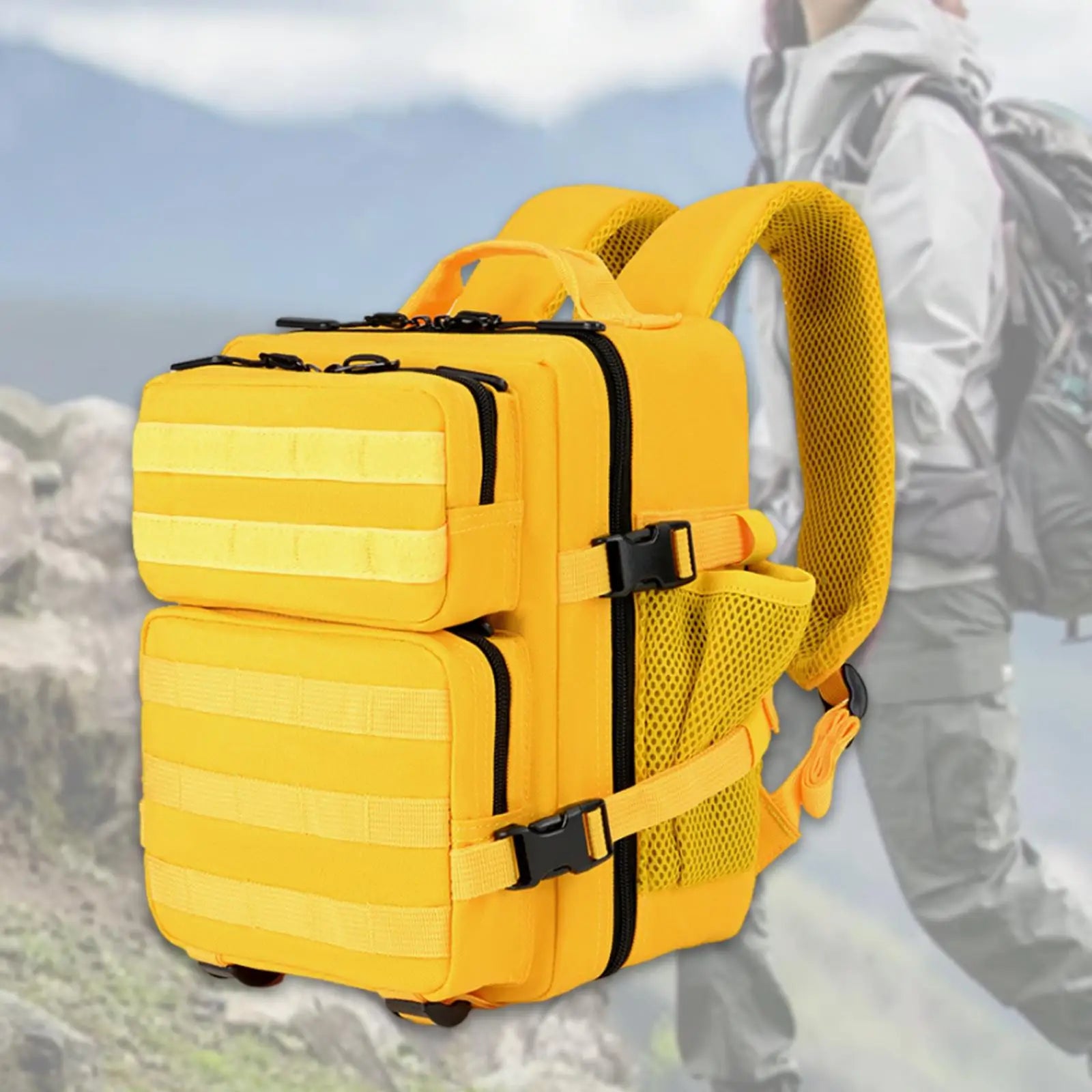 Camping Rucksack 9L Mountaineering Backpack Adjustable Strap Portable Gym Backpack for Sports Workout Travel Hiking Trekking