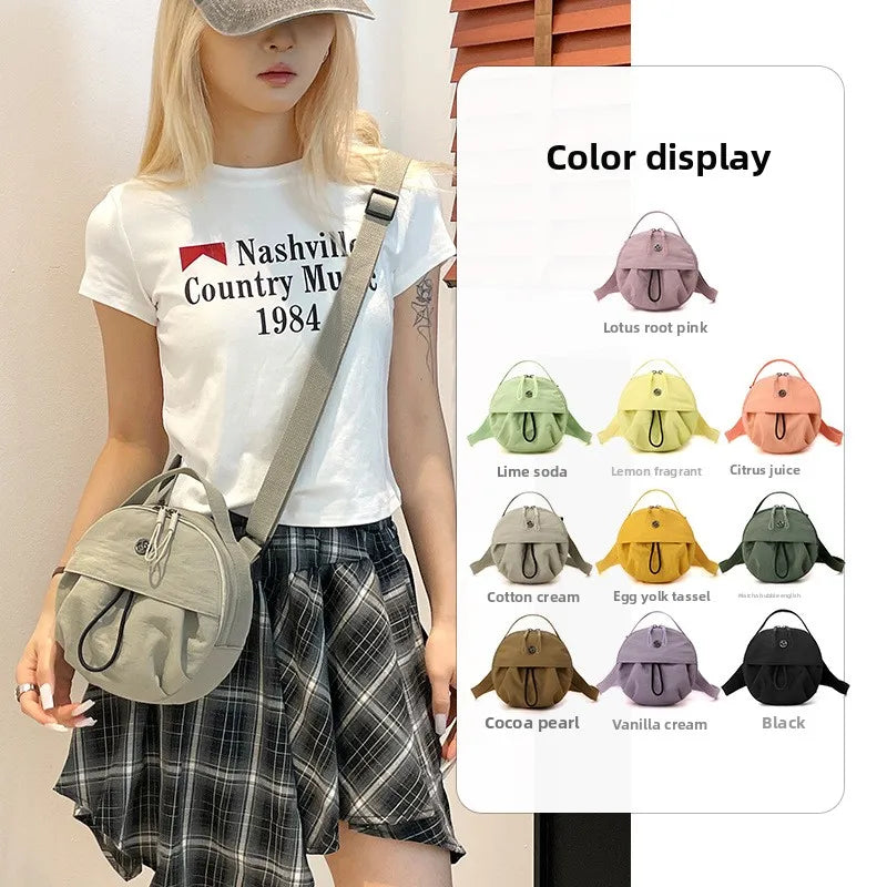 Thickened Waterproof Round Handbag, Single Shoulder Messenger Bag, Versatile Fashion Cross Body Phone Purse Pouch for Going Out