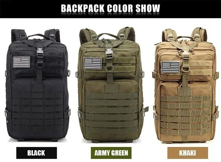 50L Man Tactical Backpacks Survival Traveling Bags Hking Outdoor 3P Assault Pack EDC Molle Pack For Trekking Hunting Bag