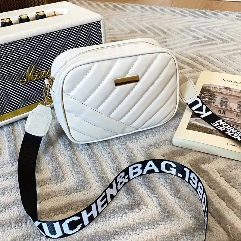 PU Camera Bag, Solid Color Ladies Bag, New Diamond Pattern Crossbody Bag for Women, Single Shoulder Mobile Phone Bag for Storage