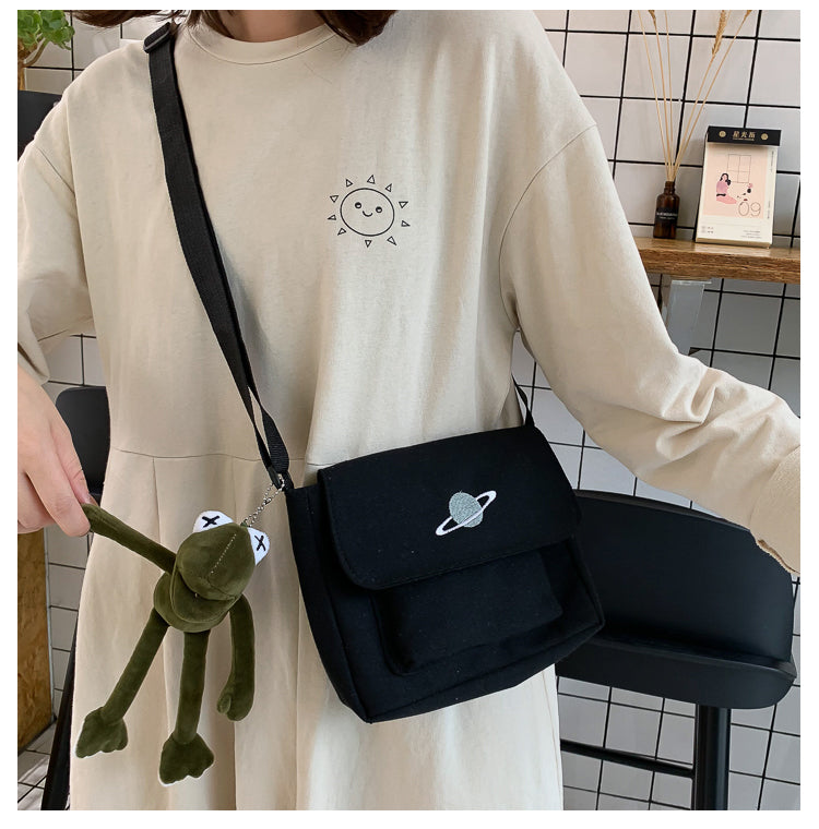 Casual Collage Student Messenger Bag Women Small Bag Canvas Shoulder Bag For Women Print Crossbody Bags Bolsas Sac