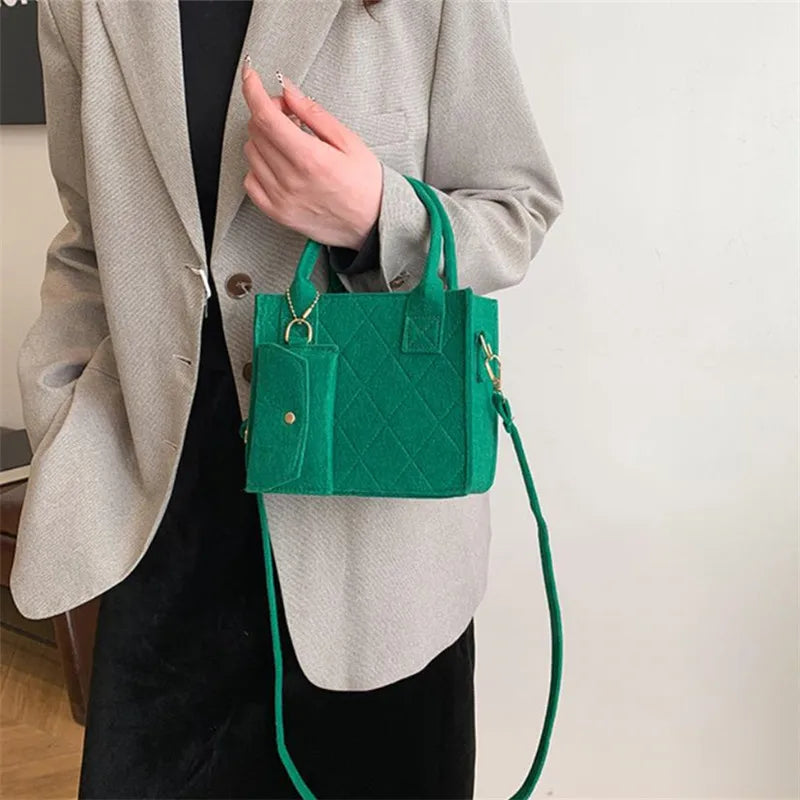 3pcs/set Embossed Women's Handbag Stylish Crossbody Bag Clutch and Wallet, Solid Color Square Shoulder Bag, Fabric for Daily Use