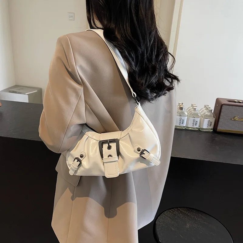 Y2K Retro Handbag Women's Bag, Stylish Fold Leather Shoulder Armpit Bag, Chic Retro Handbags Purse, Temperament Woman Tote Bag