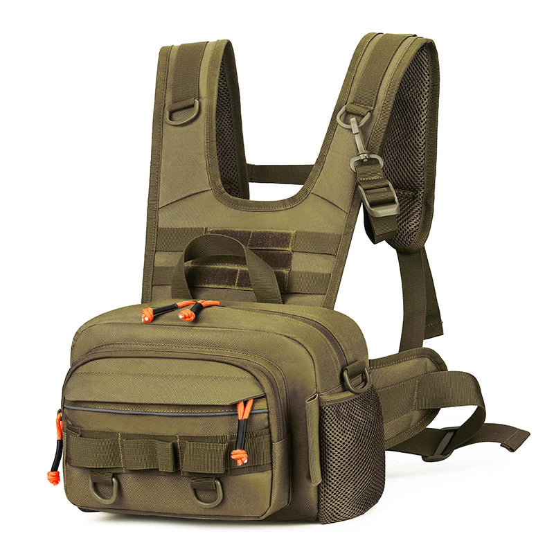 Fishing Lure Front Chest Vest Travel Backpack Camping Hiking Outdoor Cycling Mountaineering Gear Tactical Tackle Bag for Men Sac