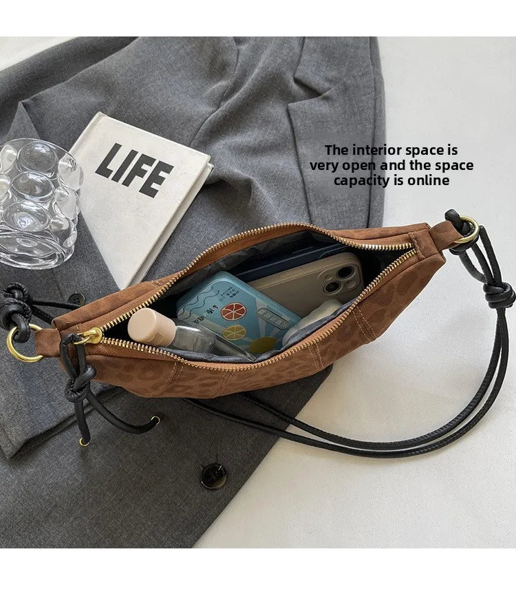 Fashionable Croissant Shape Women's Bag, Casual Simple Crossbody Shoulder Bags for Women Daily Use Commuting Phone Bag,Pockets