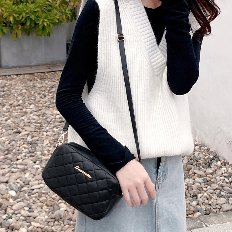 Fashion PU Leather Women Shoulder Bags Luxury Design Quilted Shopper Bag Female Casual Crossbody Bags Female Small Handbag Purse