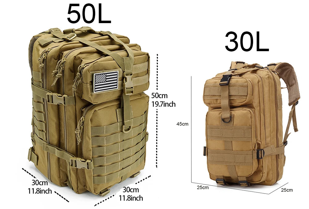 30/45L Man Tactical Backpacks HkingTraveling Bags Survival Outdoor 3P Assault Pack EDC Molle Pack For Trekking Hunting Bag