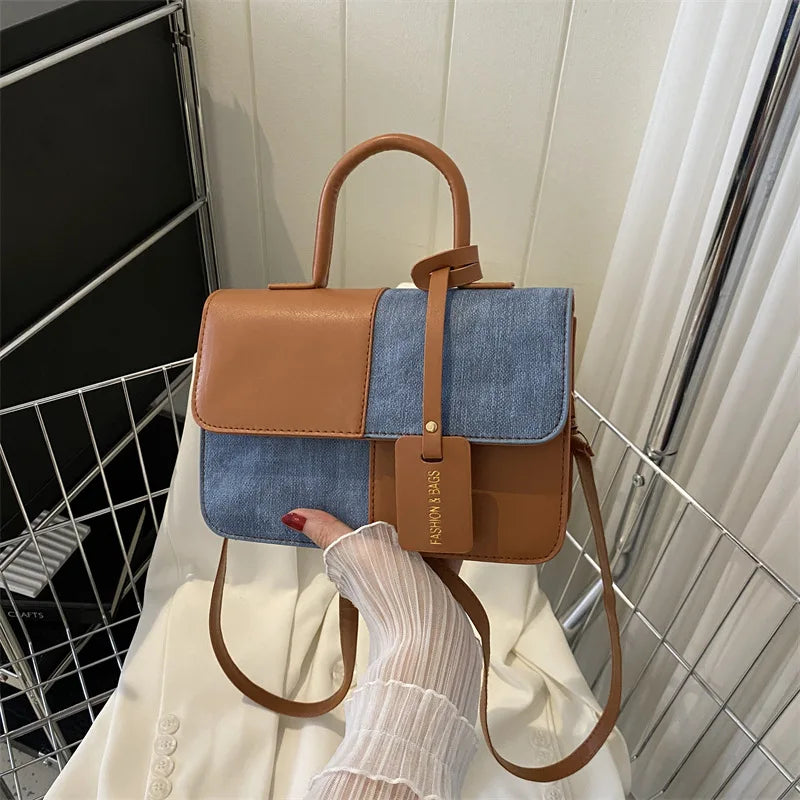 Fashionable PU Leather Handbag Women for Commuting, Stylish Single Color Blocking Handbags Shoulder Bag, Daily Outfit Tote Bag