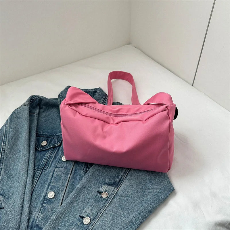 Fashion Crossbody Bag with Round Small Pouch, Versatile Stylish Lightweight Oxford Shoulder Bag for Women Daily Use Work Travel