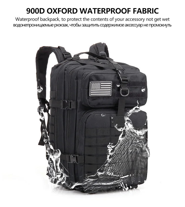 50L Man Tactical Backpacks Survival Traveling Bags Hking Outdoor 3P Assault Pack EDC Molle Pack For Trekking Hunting Bag