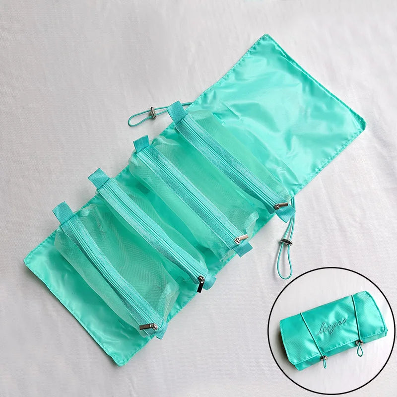 4in1 Detachable Makeup Bag Organizer Organizer  Storage Bag Separation Travel Storage Organizers Folding Portable Wash Bag