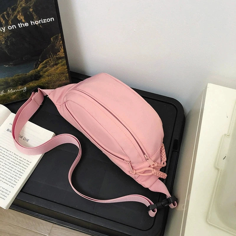 Versatile Nylon Waist Bag, Sports Fanny Pack, Casual Crossbody Shoulder Bag, Zipper Closure,Ideal for Work,Travel, and Daily Use