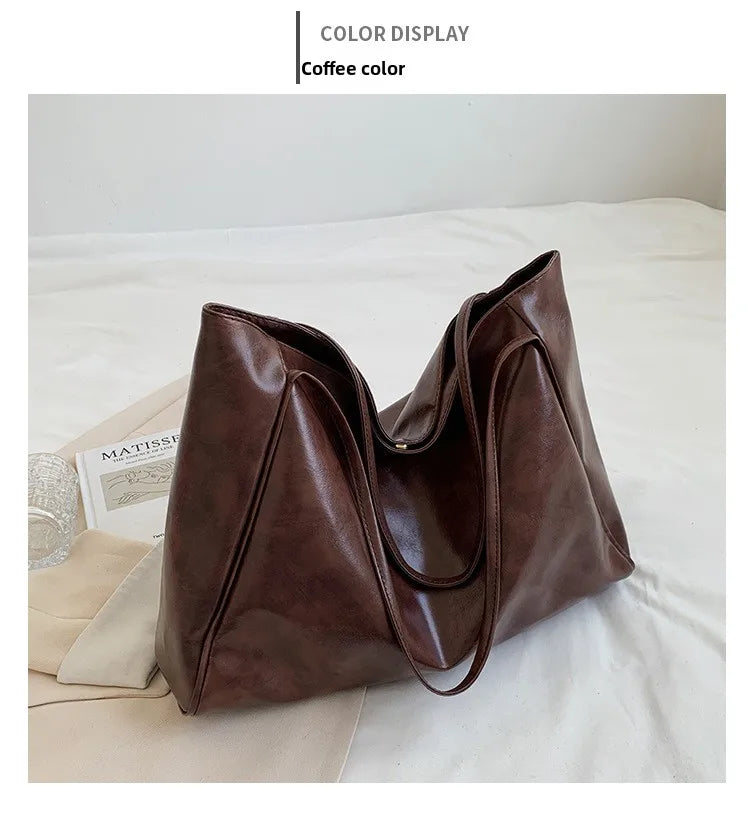 Retro PU Women's Handbag, Large Capacity Handbags Shoulder Bag, Street Leisure Shopping Tote Bag Bags, Suitable for Daily Use