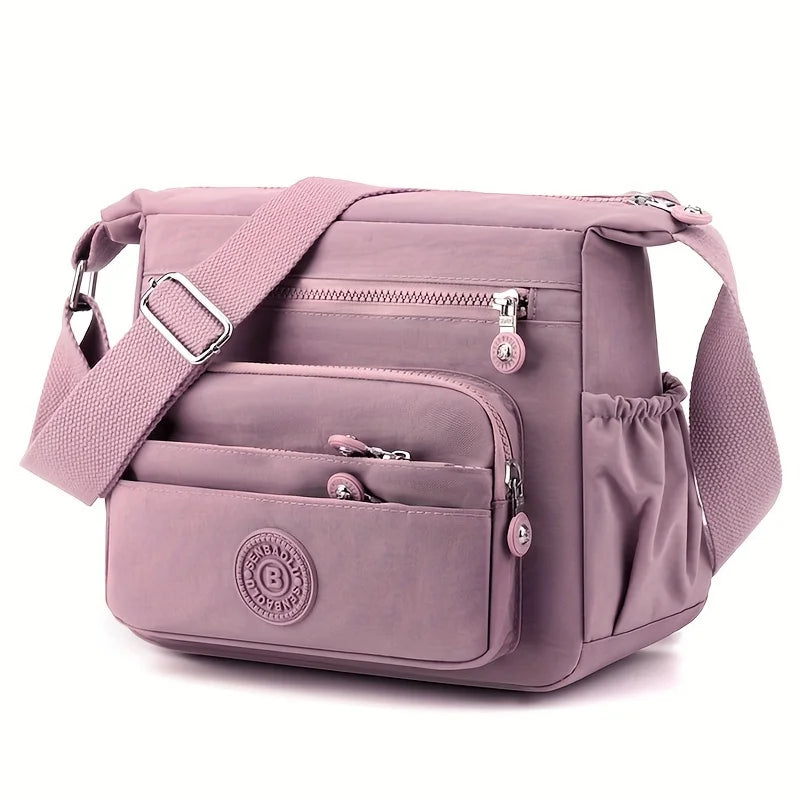 Lightweight Nylon Chic Crossbody Bag for Women Adjustable Strap, Multi-Pocket Design for Travel, Shopping, Dates & School